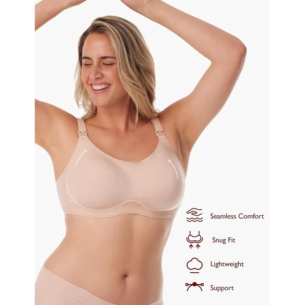 Momcozy brasier de lactancia con tecnología Performax™ | XXL - Palo Rosa