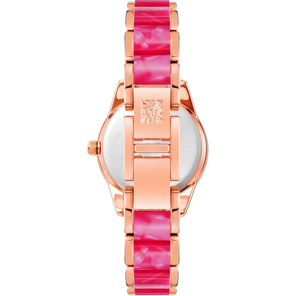 b0ct668xy1_2_webp.webp Anne klein AK/3212LPRG reloj de pulsera de resina | 30 mm - Rosado fuerte/Oro rosado
