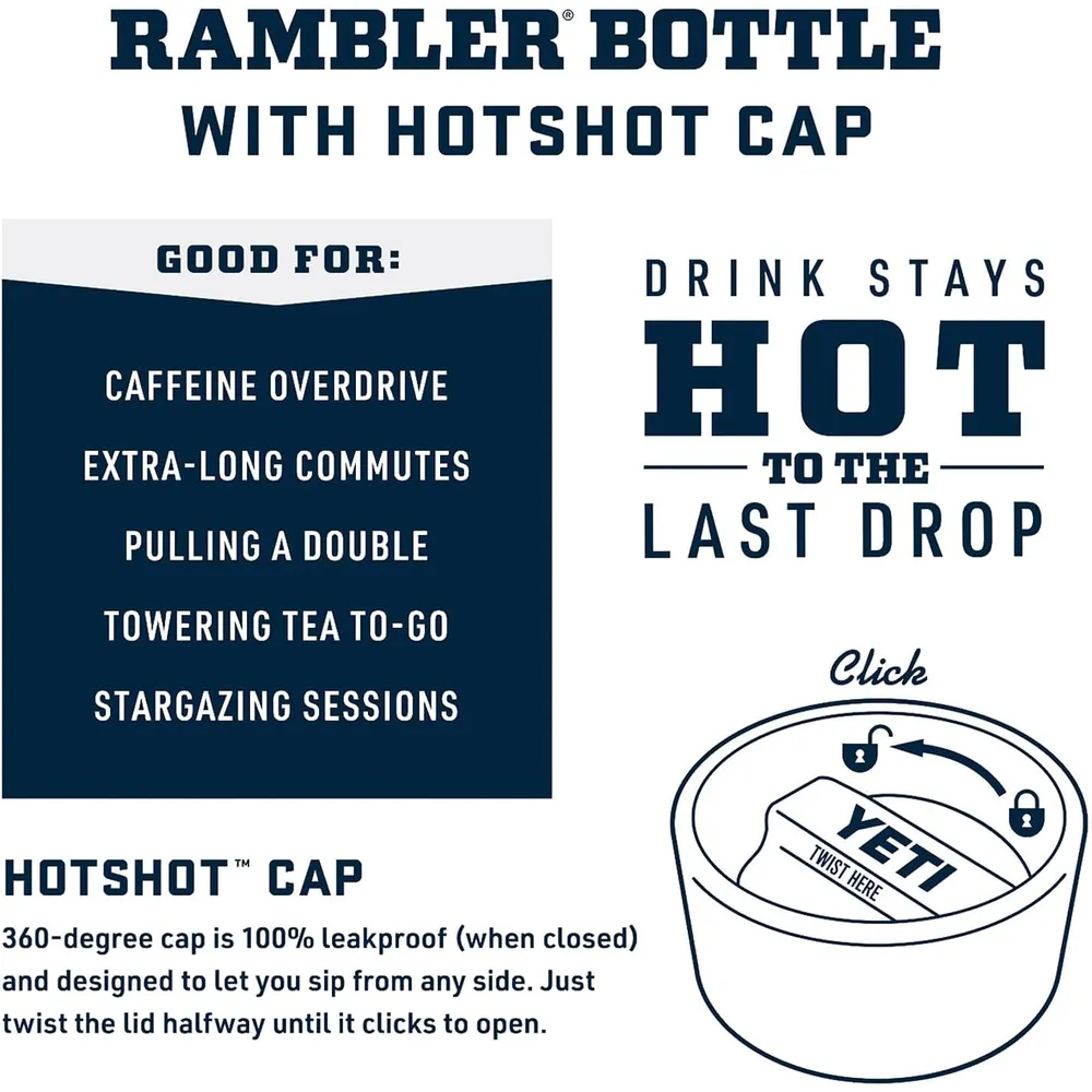 YETI Rambler Botella Térmica con Tapa Hot Shot de 18 oz | Azul