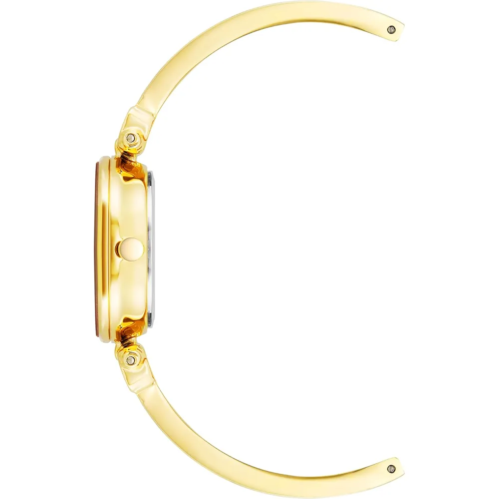 Anne Klein AK/1980BKGB reloj para mujer con diamante y pulsera tipo brazalete | 28 mm - Verde oliva/dorado