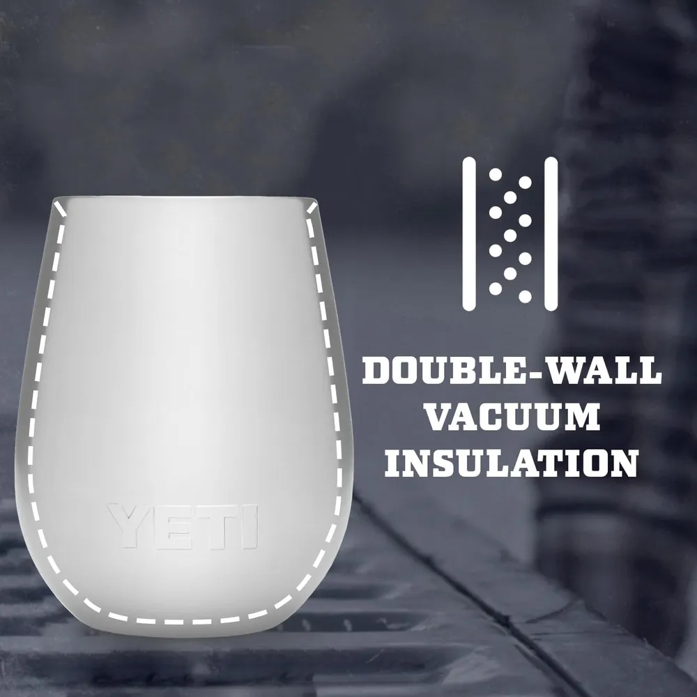 YETI Rambler Vaso de vino de 10 oz de acero inoxidable con tapa MagSlider color azul