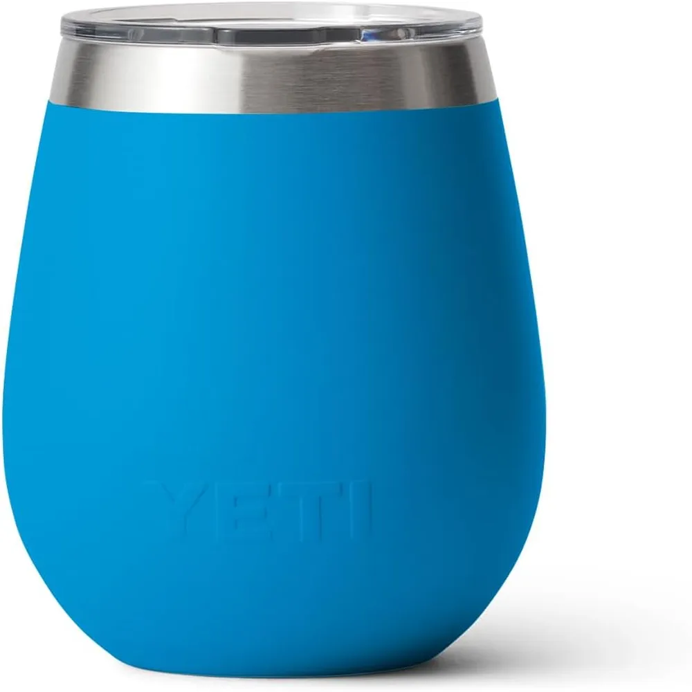 YETI Rambler Vaso de vino de 10 oz de acero inoxidable con tapa MagSlider color azul