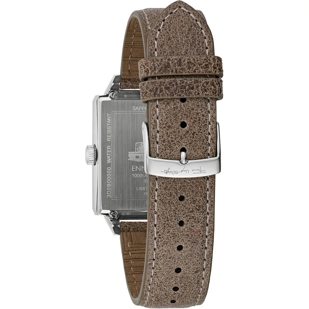 Bulova reloj Frank Lloyd Wright hombre edición limitada 3 agujas correa | Natural Rústico