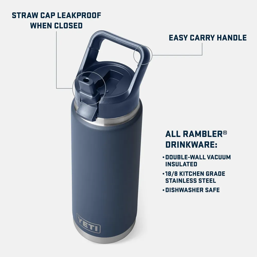 YETI Botella Rambler con Tapa de Cañita de 26 oz | Azul