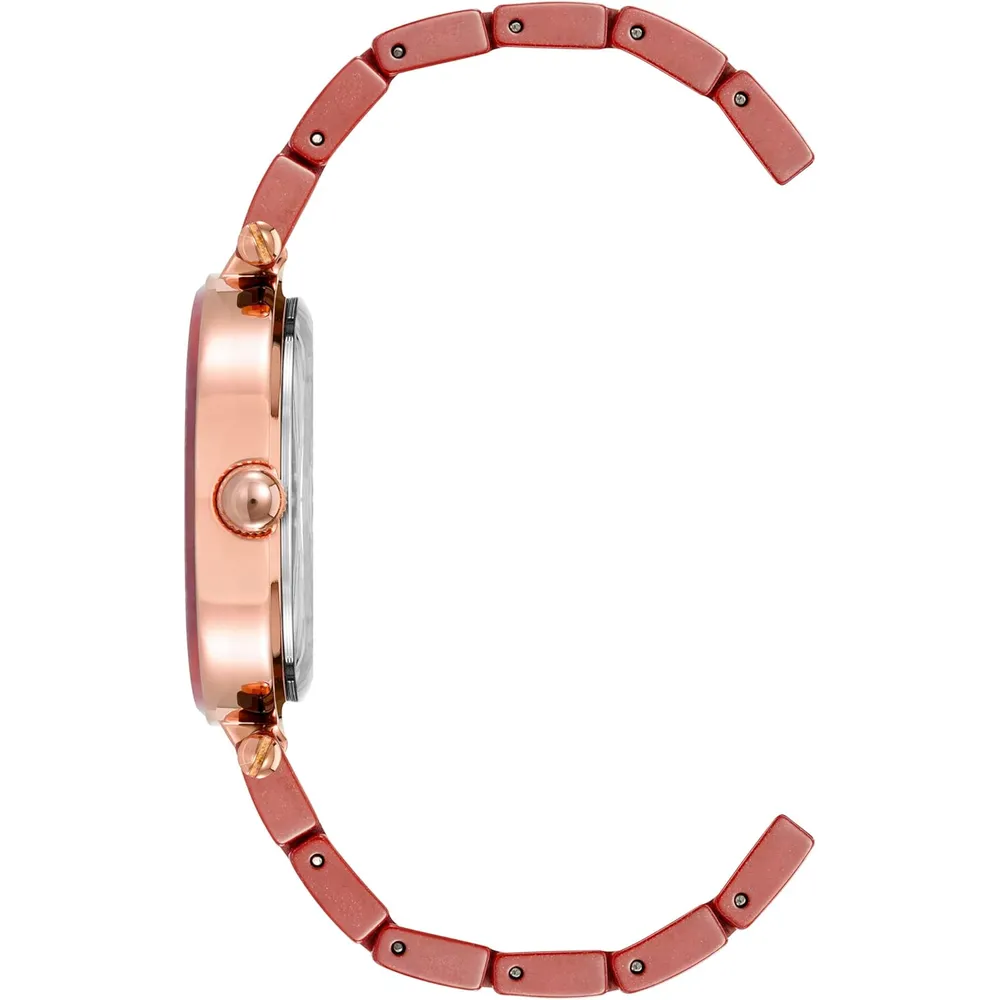 Anne Klein AK/1018RGRD reloj para mujer de cerámica | 30 mm - Rojo/Oro rosa