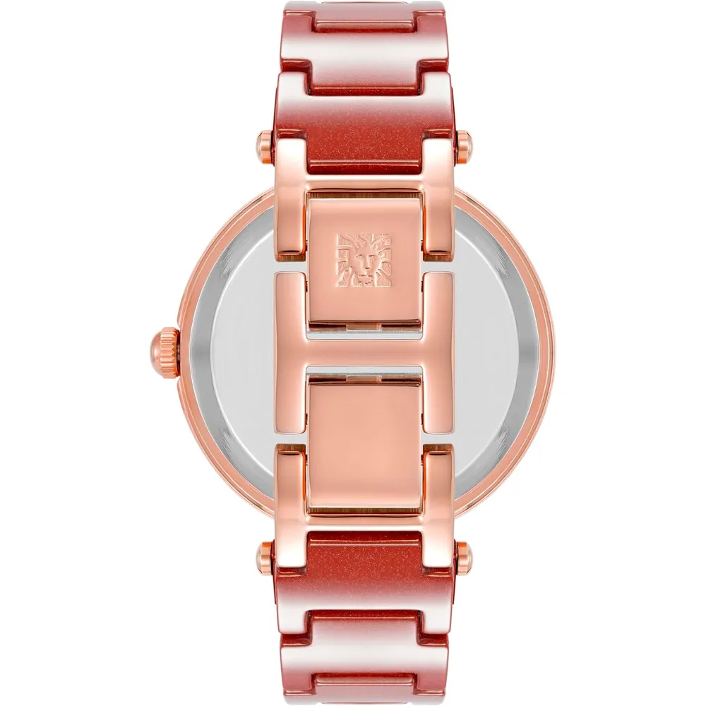 Anne Klein AK/1018RGRD reloj para mujer de cerámica | 30 mm - Rojo/Oro rosa