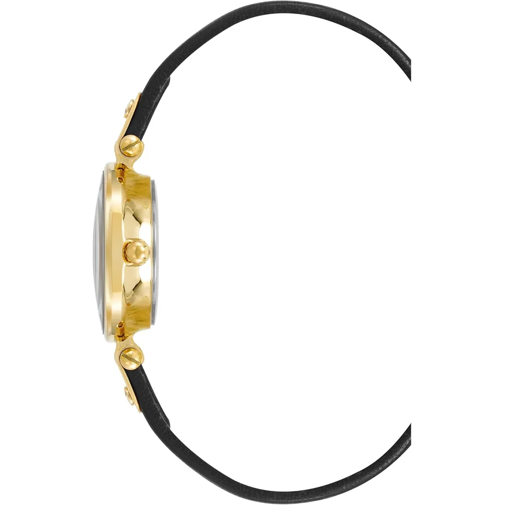 Anne Klein 109442CHHY reloj para mujer con correa de cuero | 45 mm - Negro
