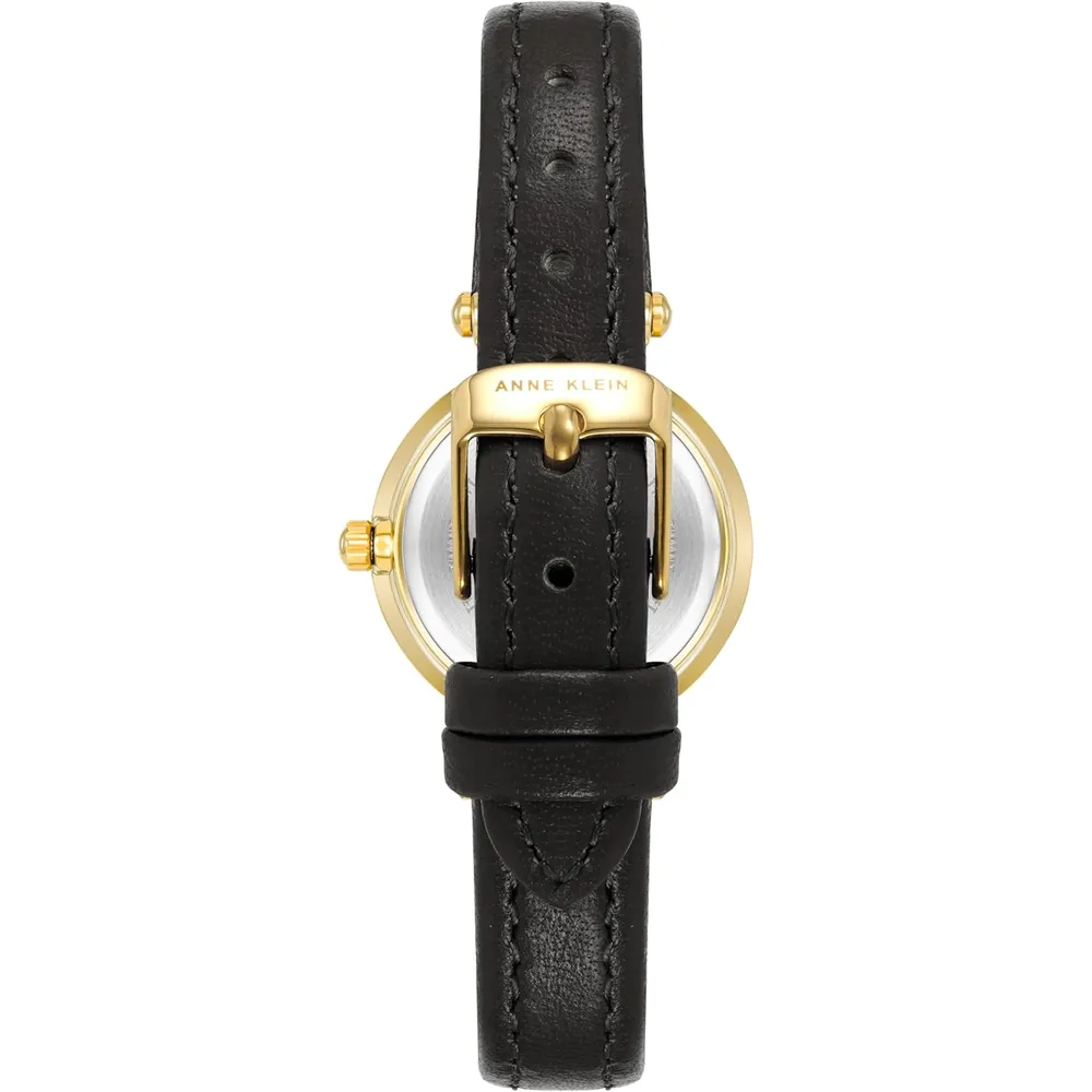 Anne Klein 109442CHHY reloj para mujer con correa de cuero | 45 mm - Negro