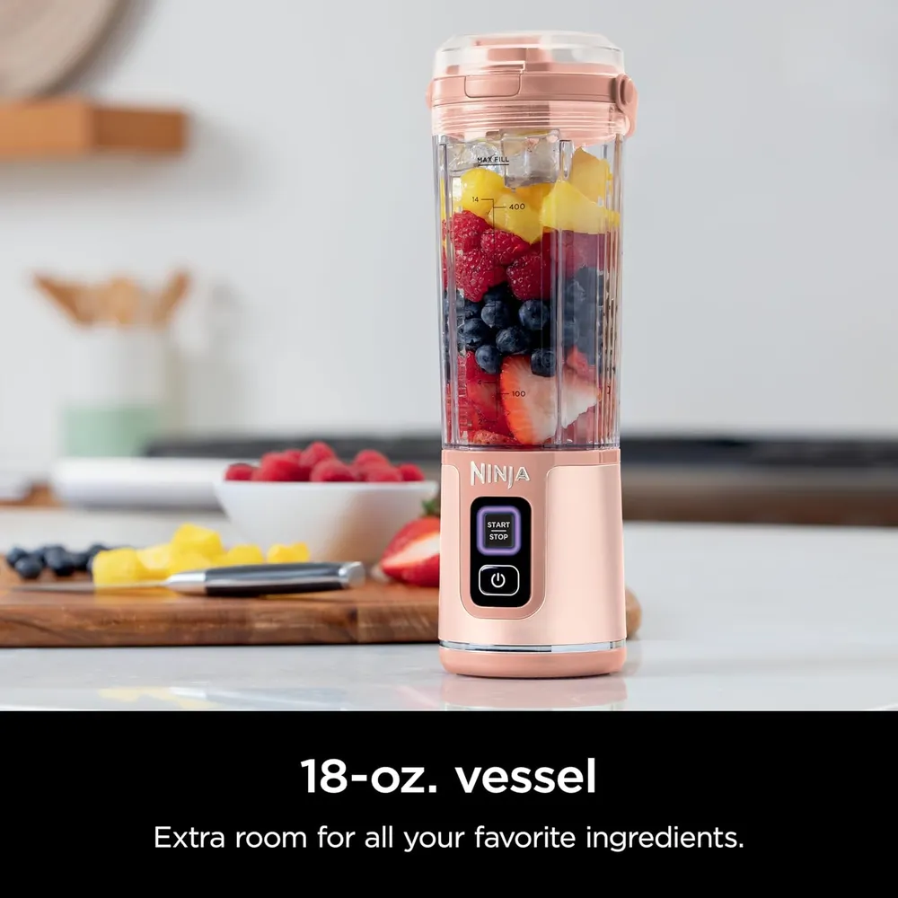 NINJA BLAST LICUADORA PORTÁTIL INALÁMBRICA 500 ML X2 | MELOCOTÓN/HUESO