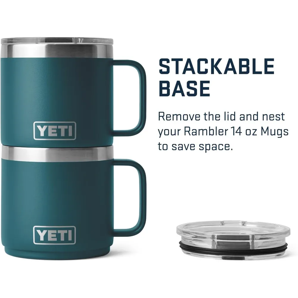 YETI Rambler Taza Apilable con Tapa Magslider de 14 oz | Verde Jade