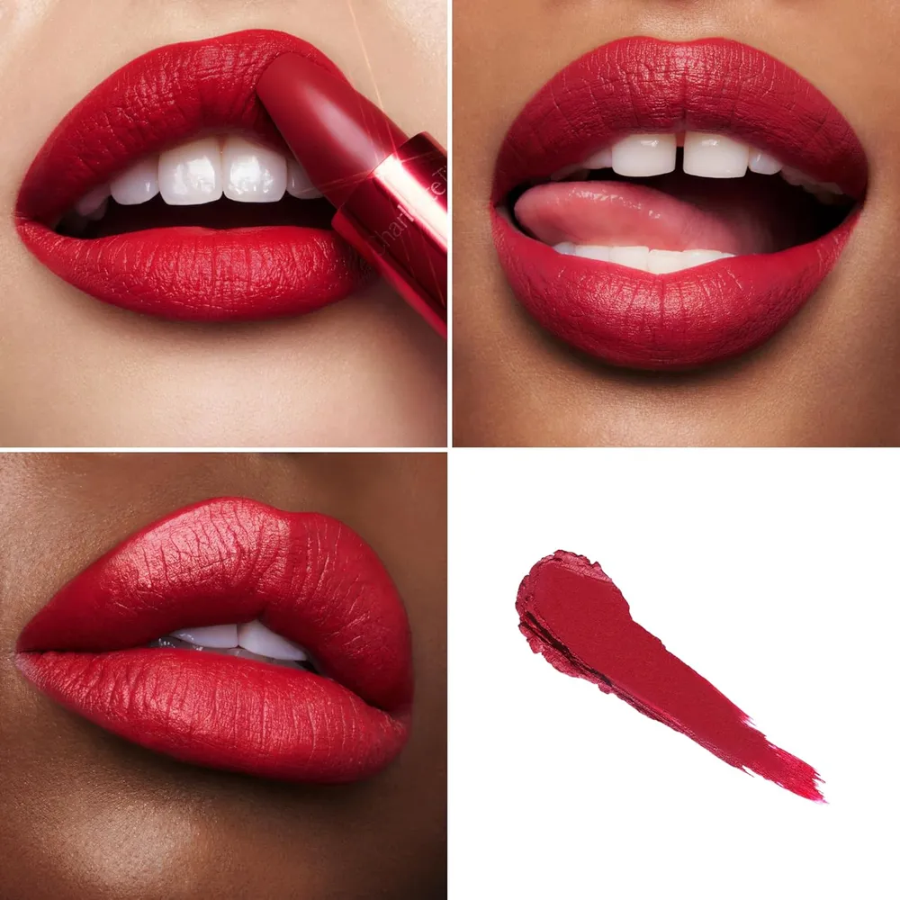 Charlotte Tilbury Revolution Lápiz labial mate | Pizzazz - rojo con tonos azules