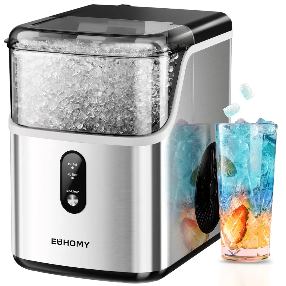EUHOMY IM013-N MÁQUINA DE HIELO SÓNICO 35 LB/24H | PLATEADO