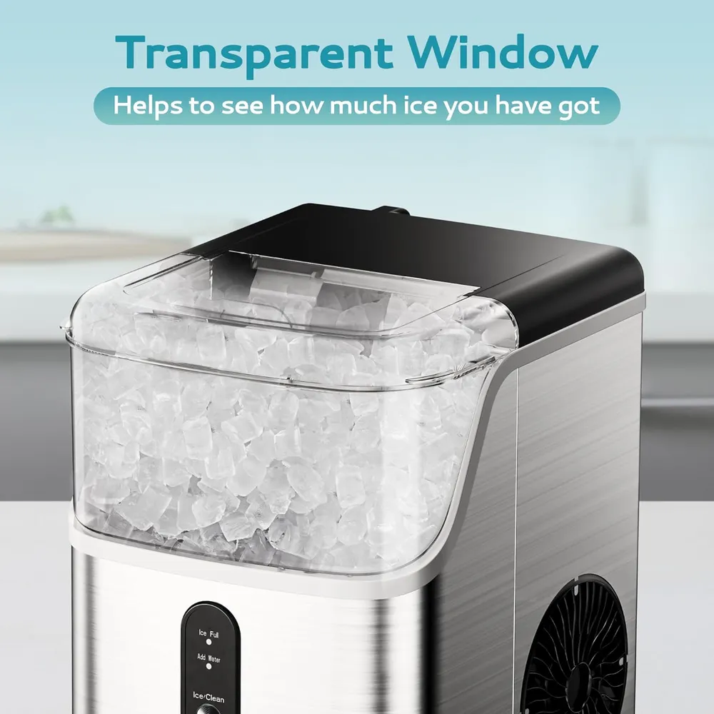 EUHOMY IM013-N MÁQUINA DE HIELO SÓNICO 35 LB/24H | PLATEADO