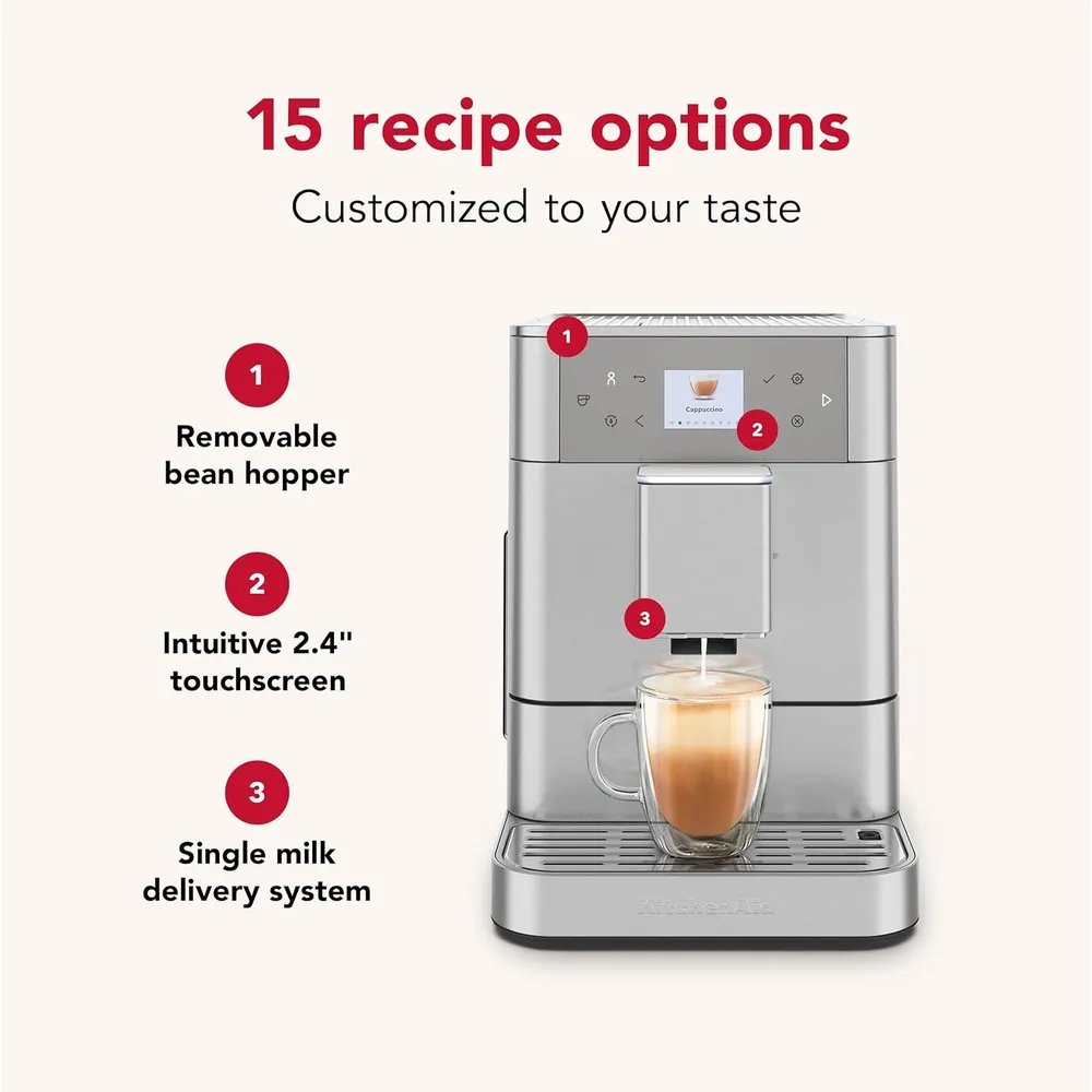 KITCHENAID, MÁQUINA DE CAFÉ ESPRESSO TOTALMENTE AUTOMÁTICA | ACERO INOXIDABLE