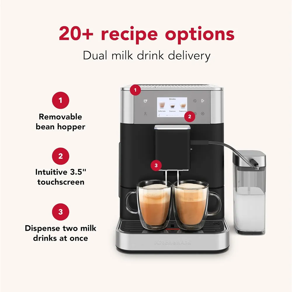 KITCHENAID, MÁQUINA DE CAFÉ ESPRESSO TOTALMENTE AUTOMÁTICA KF7 | NEGRO