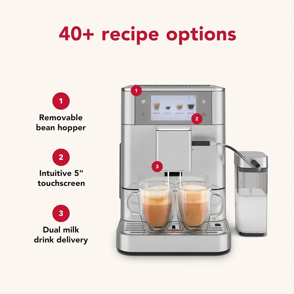 KITCHENAID, MÁQUINA DE CAFÉ ESPRESSO TOTALMENTE AUTOMÁTICA KF8 | ACERO