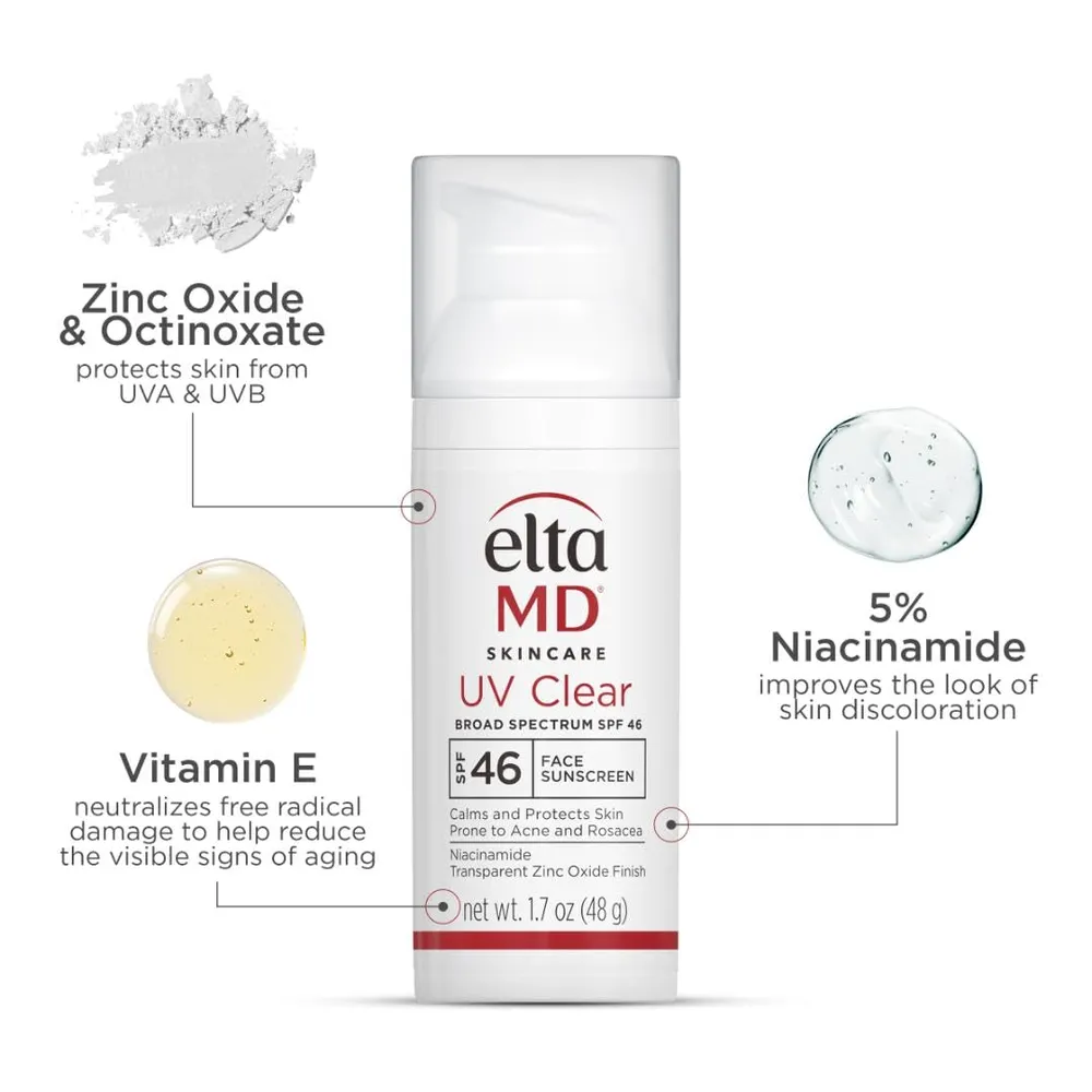 Protector solar facial transparente pack 2 EltaMD | 1.7 oz / 48 gr