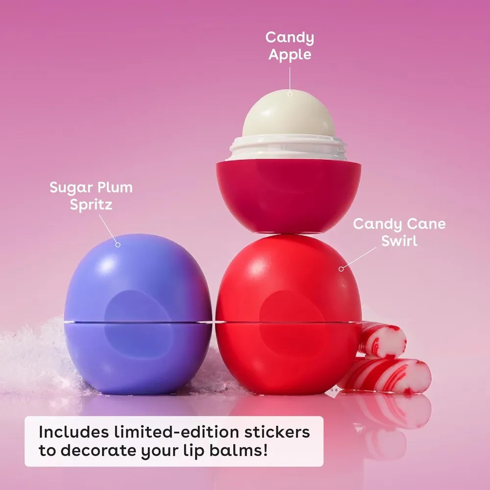 EOS Holiday esférico sbálsamos labiales pack 3 | 0.25 oz / 7.4 ml