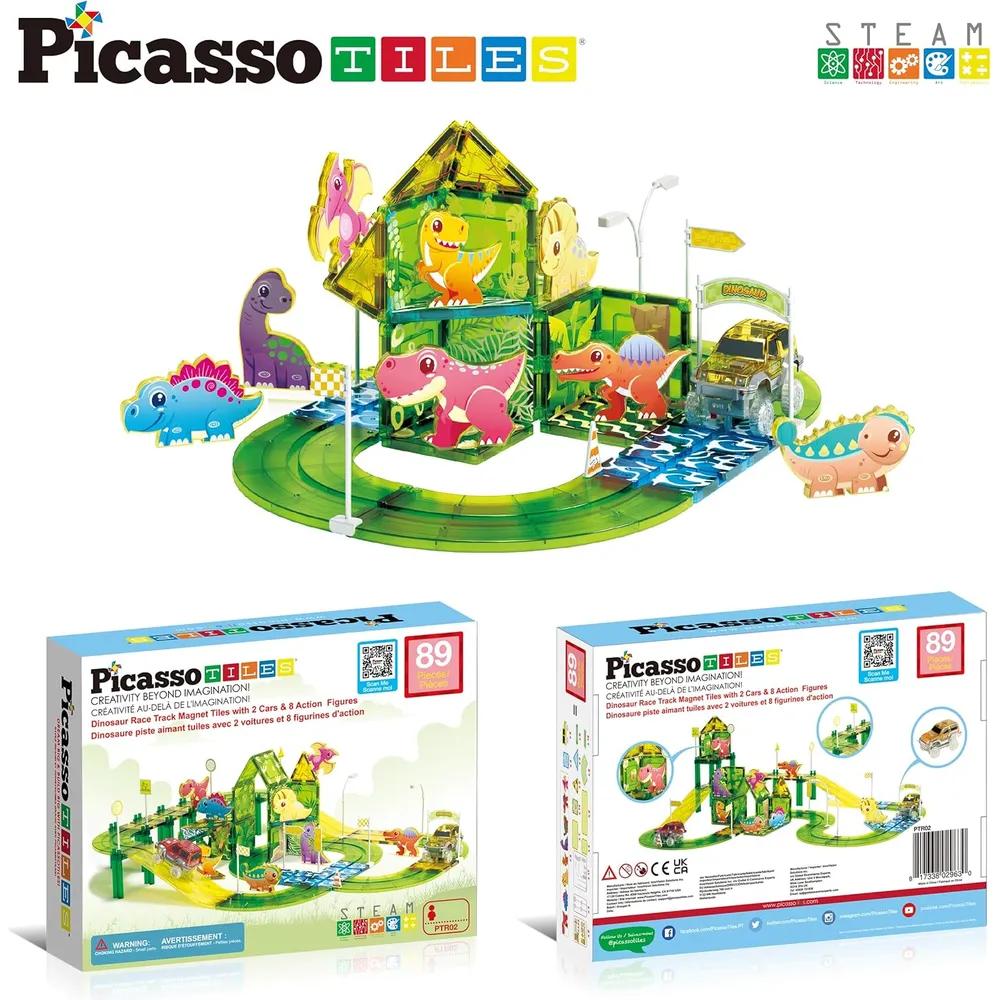 PISTA CARRERAS DINOSAURIOS PTR02 CON AUTOS PICASSOTILES