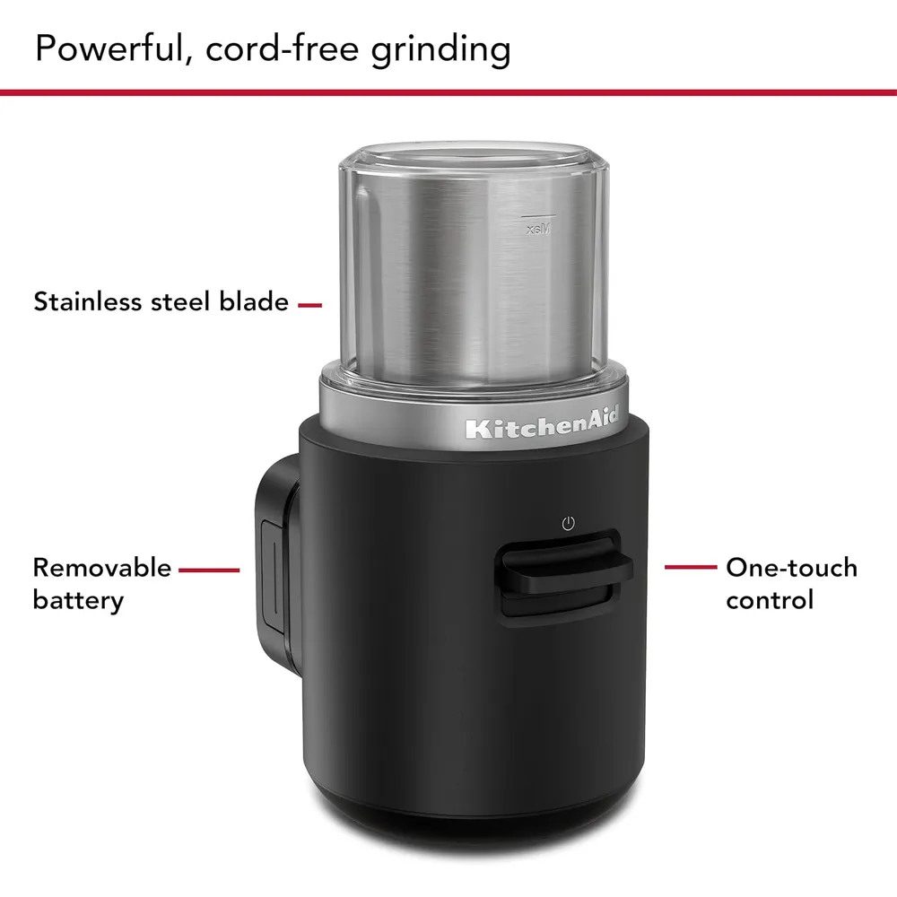KITCHENAID KBGR111, AMOLADORA DE CUCHILLAS INALÁMBRICA GO | NEGRO MATE
