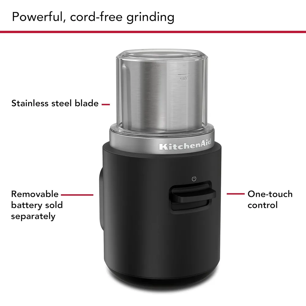 KITCHENAID KBGR100, AMOLADORA INALÁMBRICA GO | NEGRO MATE