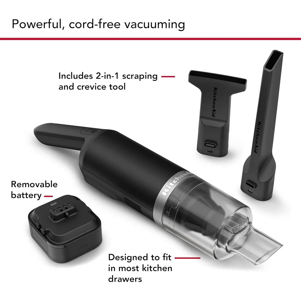 KITCHENAID KKVR121, ASPIRADORA DE COCINA INALÁMBRICA GO | NEGRO MATE