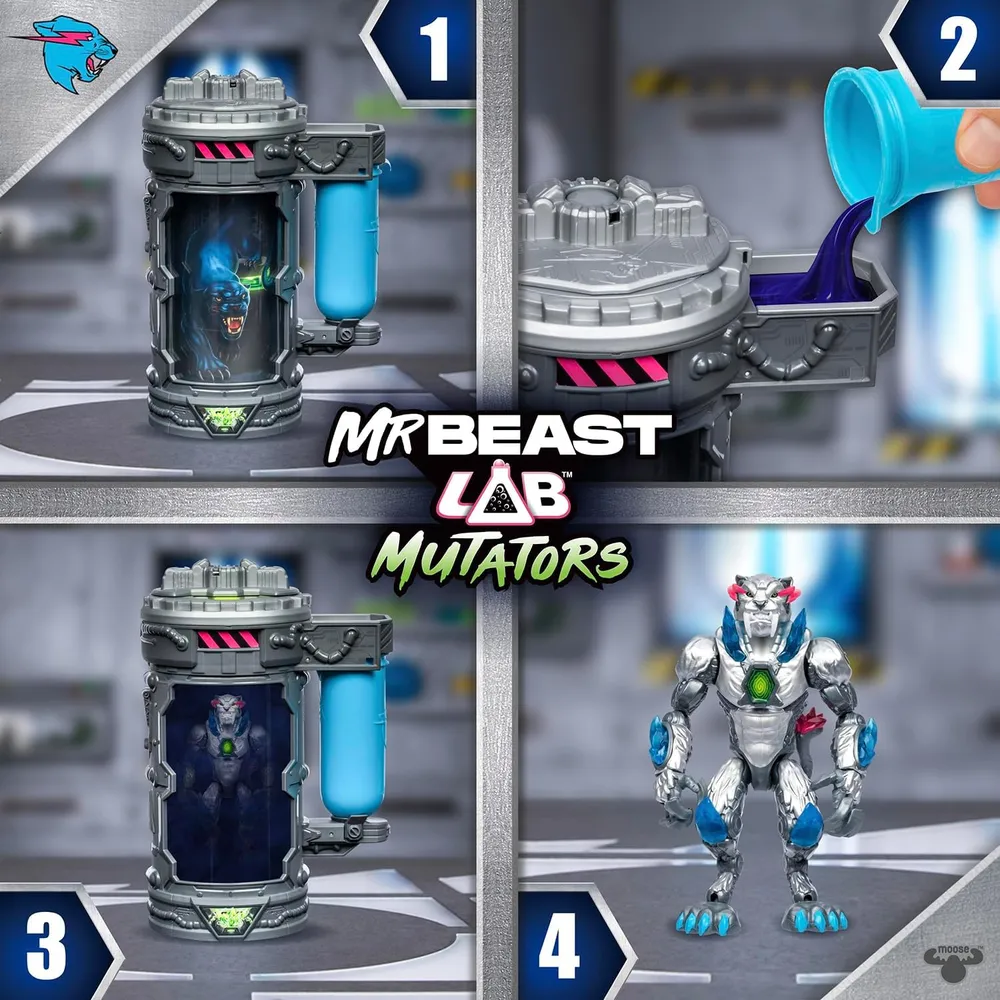 MrBeast Lab mutantes figura pantera metálica