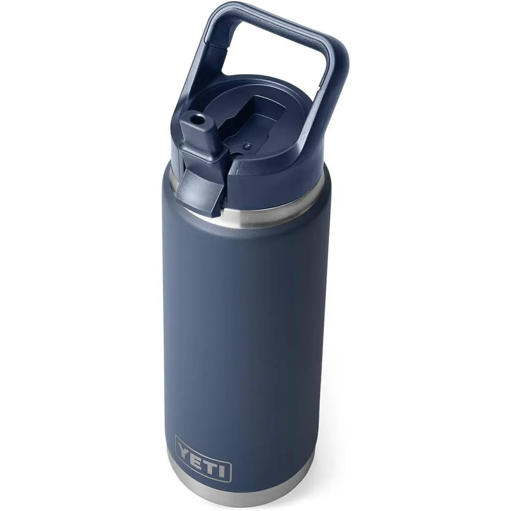 YETI Botella Rambler con Tapa de Cañita de 26 oz | Azul Marino