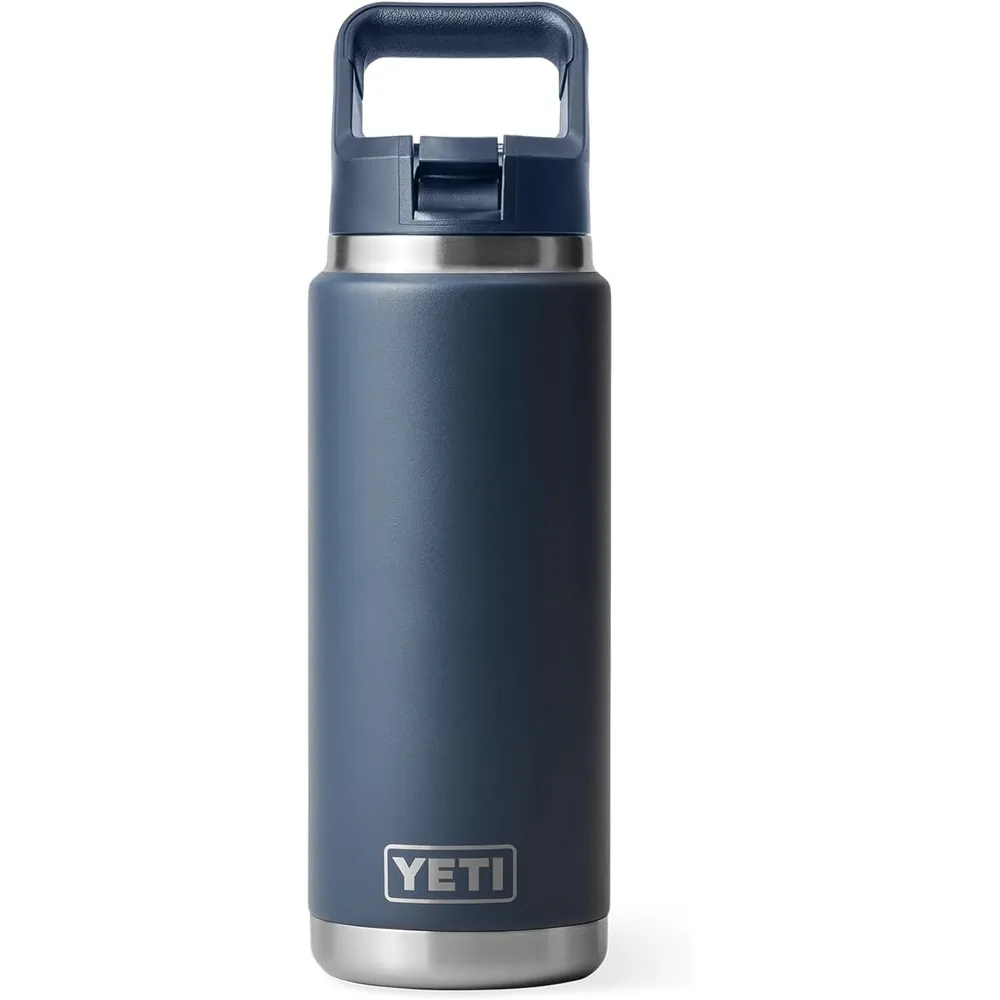 YETI Botella Rambler con Tapa de Cañita de 26 oz | Azul Marino