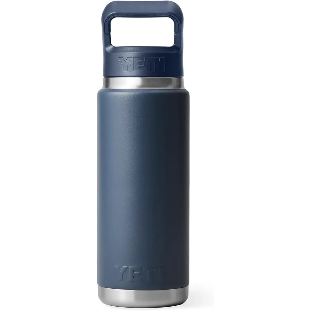 YETI Botella Rambler con Tapa de Cañita de 26 oz | Azul Marino