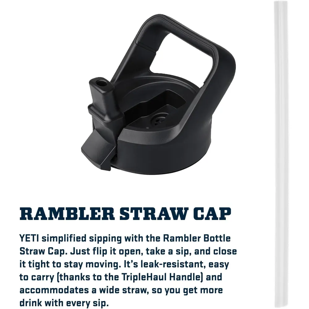 YETI Botella Rambler con Tapa de Cañita de 26 oz | Azul Marino