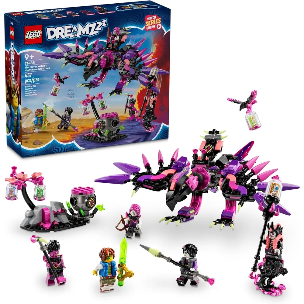 Lego Dreamzzz Criaturas de la pesadilla de la bruja de Nunca Jamás, set con minifiguras