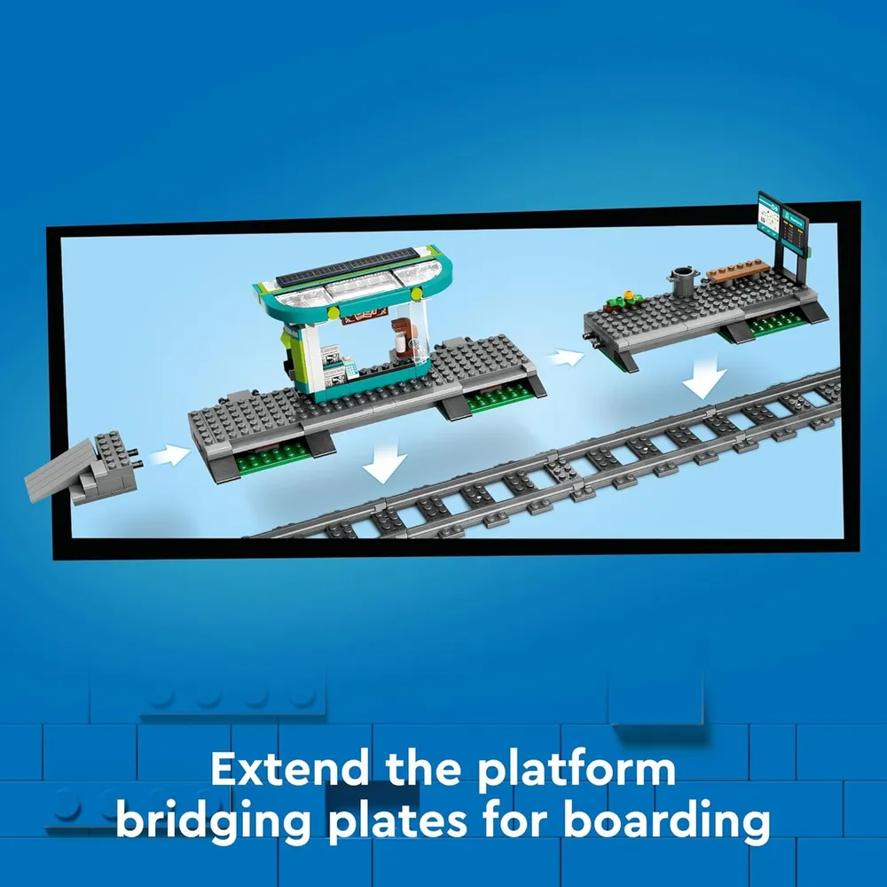Lego Tranvía y estación de tren del centro de la ciudad, set de construcción creativo