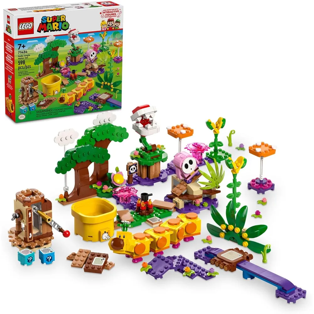 LEGO SUPER MARIO SODA JUNGLE MAKER CON SHY GUY Y WIGGLER