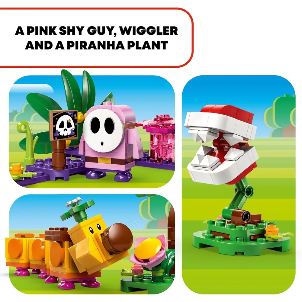 LEGO SUPER MARIO SODA JUNGLE MAKER CON SHY GUY Y WIGGLER
