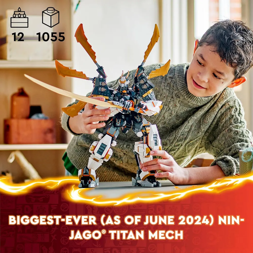 Lego Ninjago Aventura del Dragón Titán Mech de Cole, set ninja con minifigura