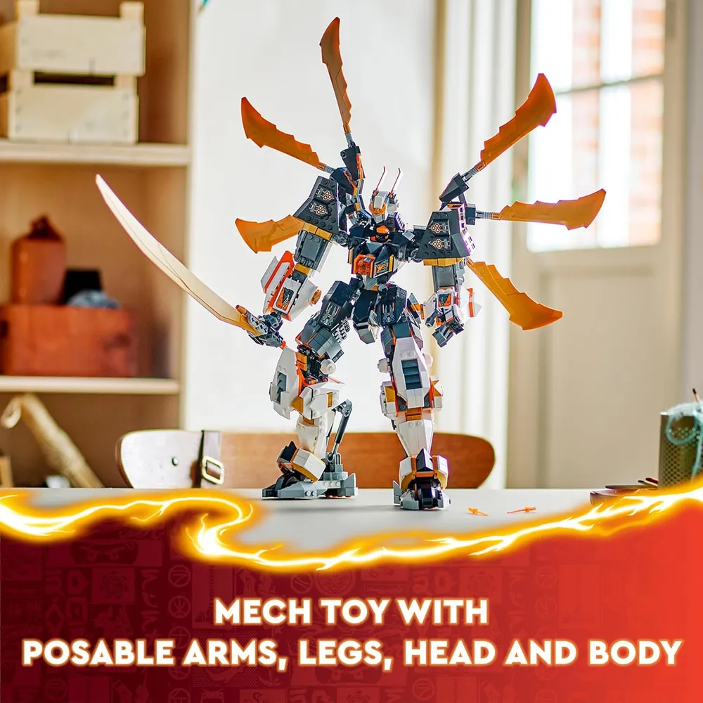 Lego Ninjago Aventura del Dragón Titán Mech de Cole, set ninja con minifigura