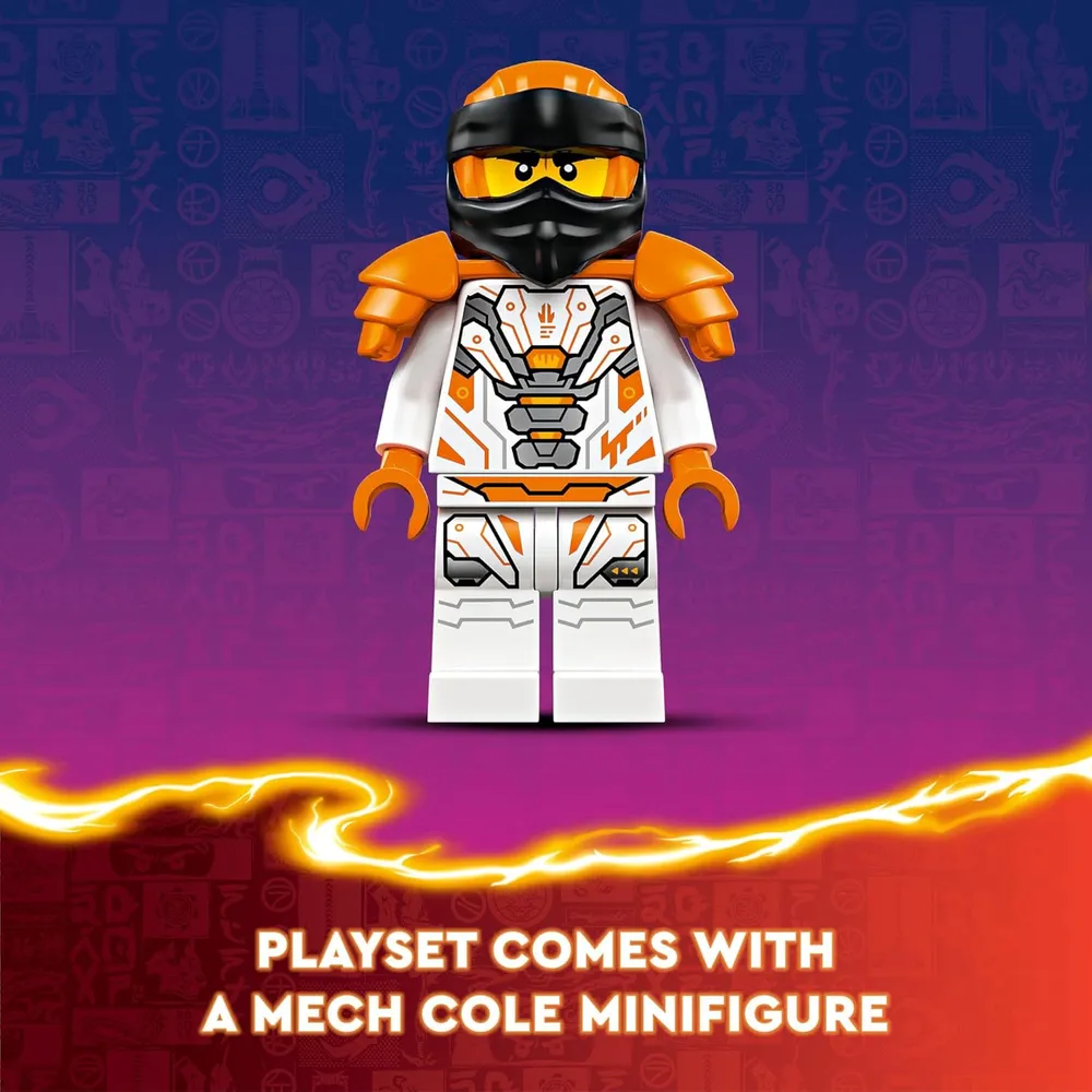 Lego Ninjago Aventura del Dragón Titán Mech de Cole, set ninja con minifigura
