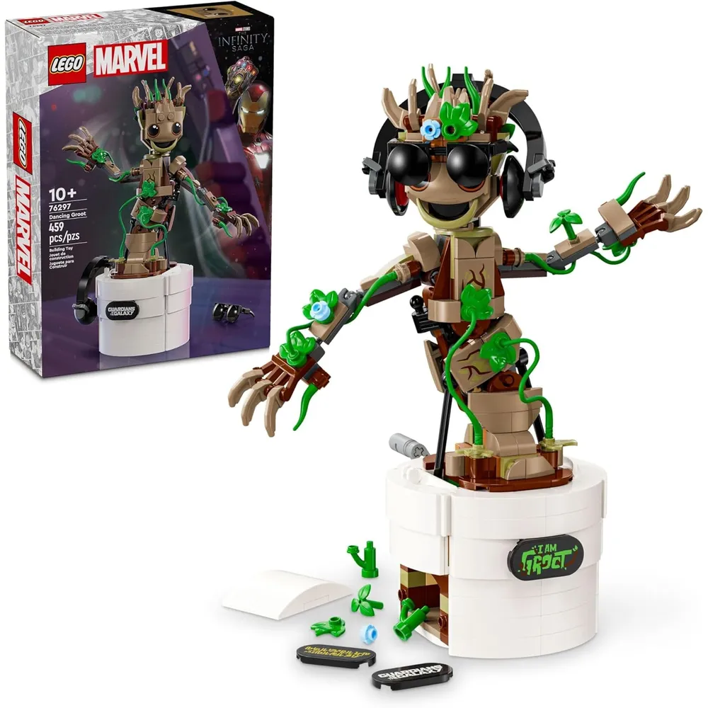 Lego Marvel Groot Bailarín, set de Guardianes de la Galaxia, juguete interactivo