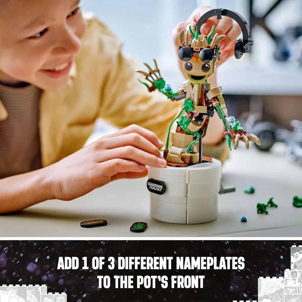 Lego Marvel Groot Bailarín, set de Guardianes de la Galaxia, juguete interactivo