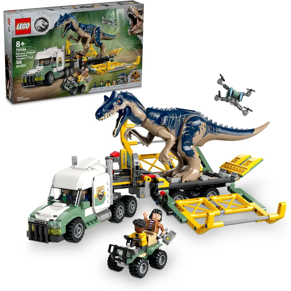 Lego Jurassic World Camión de transporte de alosaurios con minifiguras