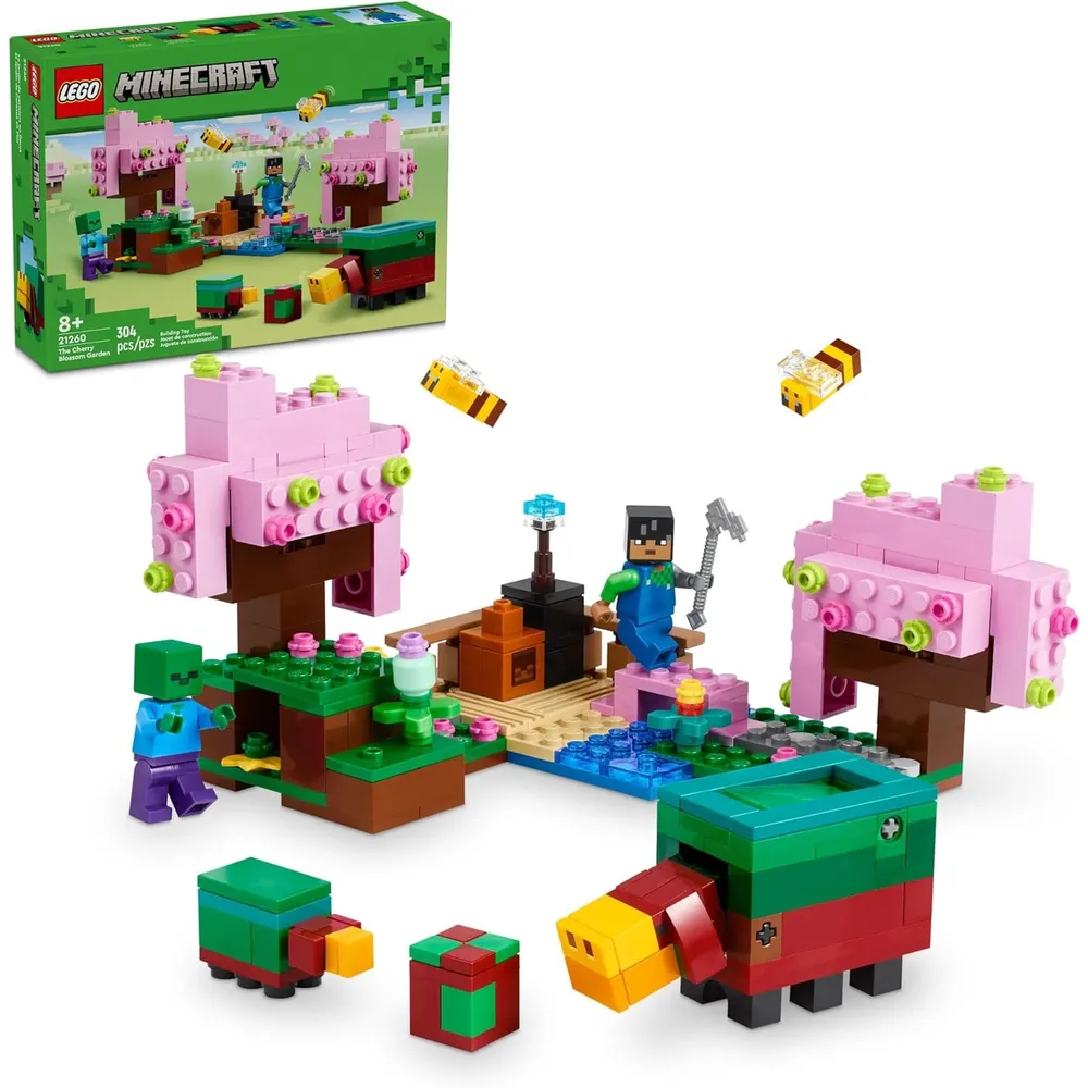 LEGO MINECRAFT JARDÍN DE LOS CEREZOS EN FLOR CON MINIFIGURAS