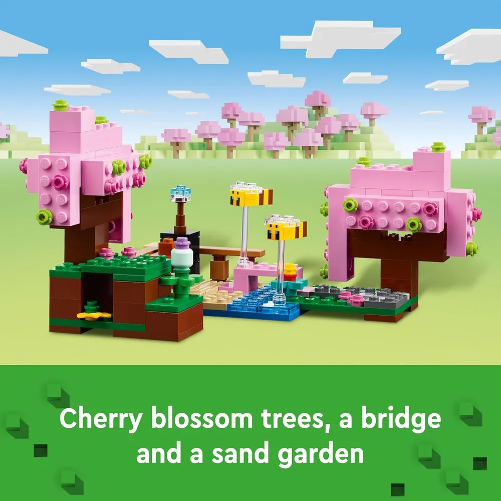 LEGO MINECRAFT JARDÍN DE LOS CEREZOS EN FLOR CON MINIFIGURAS