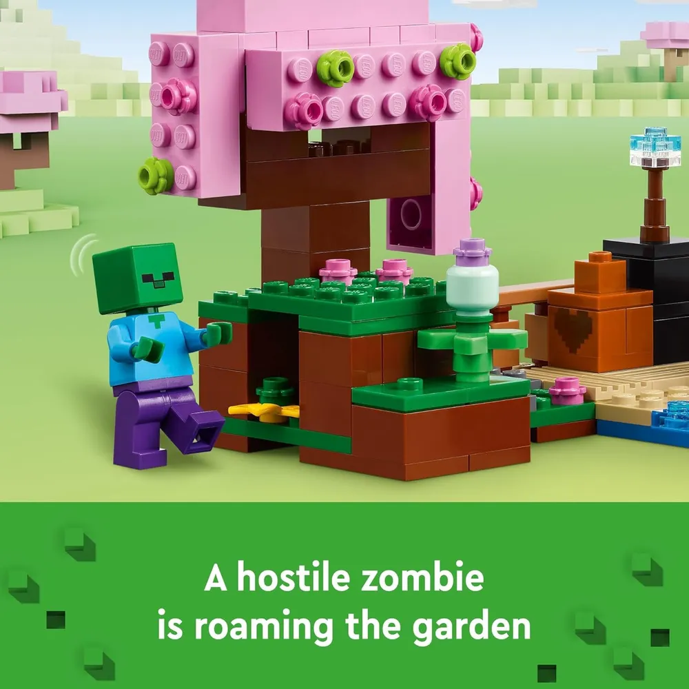 LEGO MINECRAFT JARDÍN DE LOS CEREZOS EN FLOR CON MINIFIGURAS
