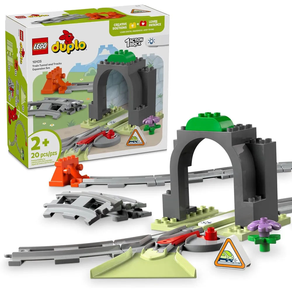 Lego Duplo Town Set de expansión de túnel y vías de tren, 10 piezas adicionales
