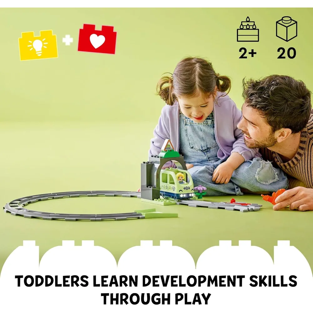 Lego Duplo Town Set de expansión de túnel y vías de tren, 10 piezas adicionales