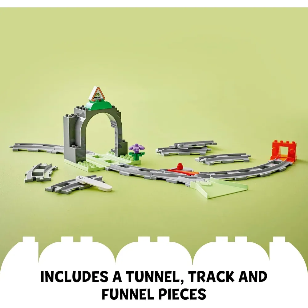 Lego Duplo Town Set de expansión de túnel y vías de tren, 10 piezas adicionales