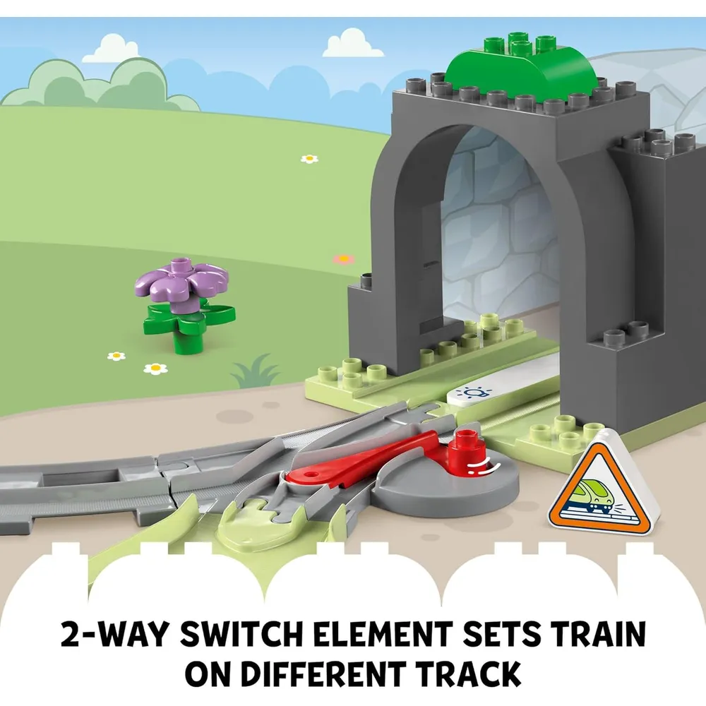 Lego Duplo Town Set de expansión de túnel y vías de tren, 10 piezas adicionales