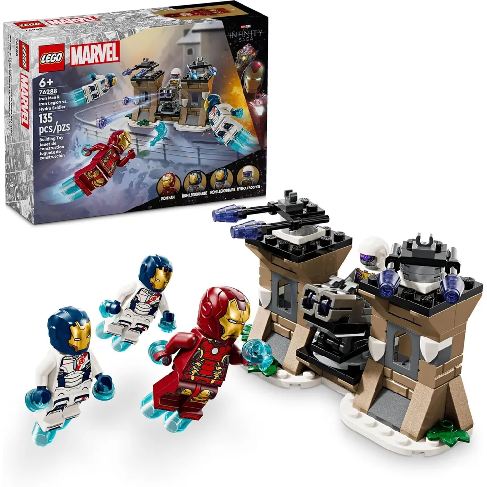 Lego Marvel Iron Man y la Legión de Hierro contra soldados de Hydra, set con 4 figuras