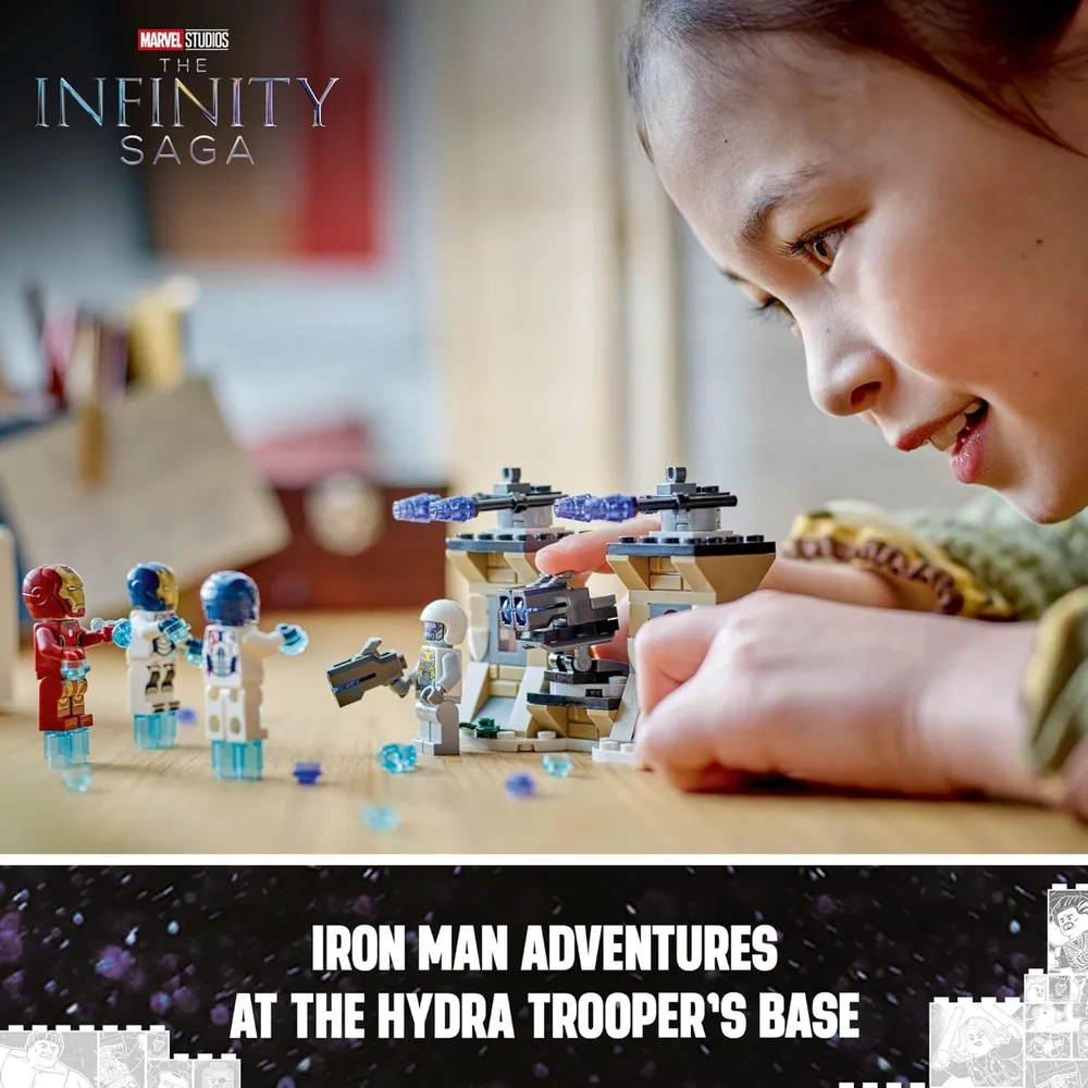 Lego Marvel Iron Man y la Legión de Hierro contra soldados de Hydra, set con 4 figuras